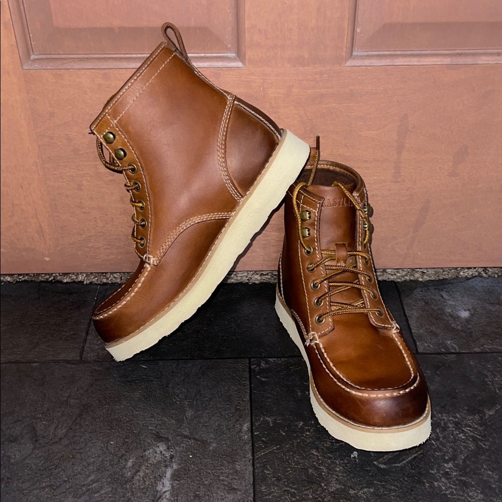 Eastland Brown Leather Moc Work Boots